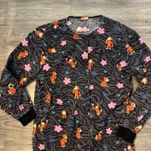 Curious George Print Scrub Top